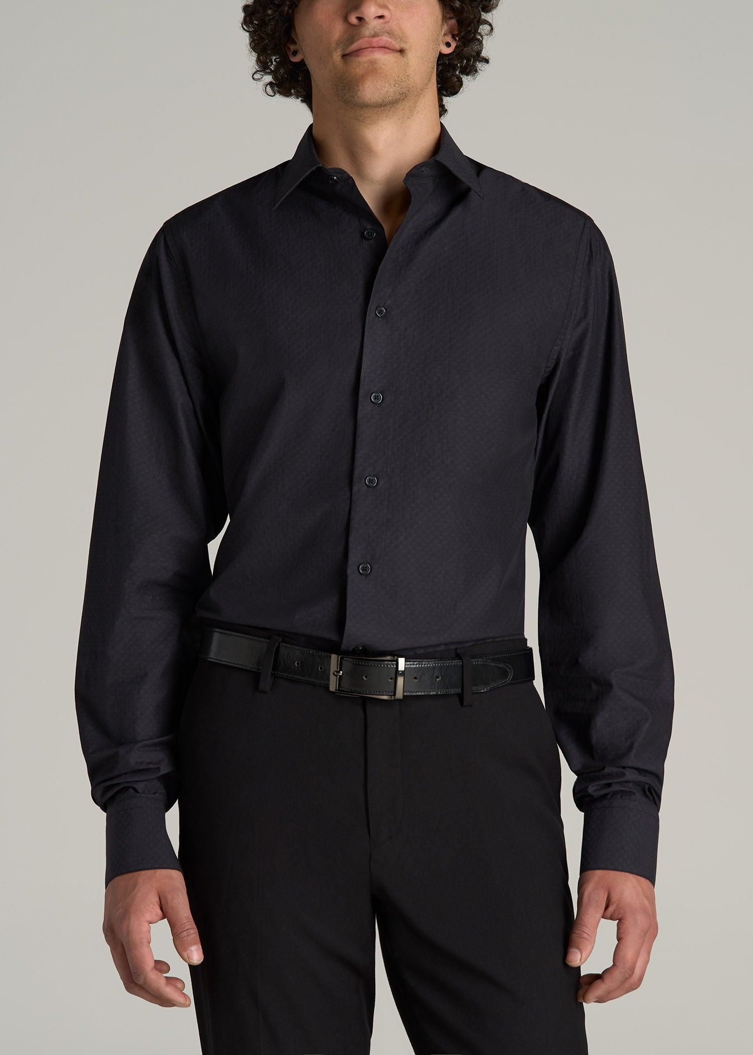 Premium Dress Shirt for Tall Men in Black Diamond Product Image