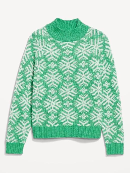 Holiday Print Mock-Neck Sweater Product Image