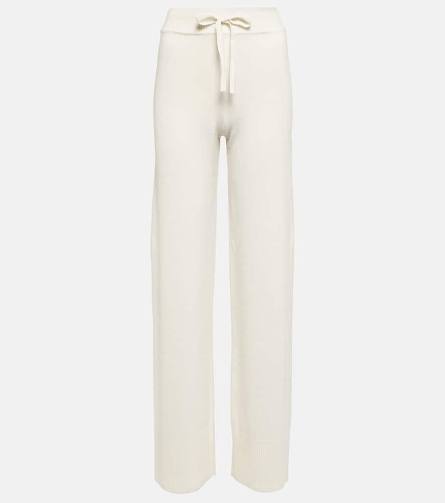 Drawstring Straight Leg Pants In White Product Image