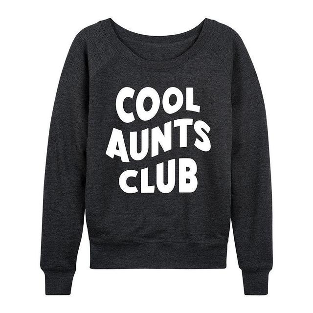 Womens Cool Aunts Club Lightweight French Terry Sweatshirt, Girls Heather Grey Product Image