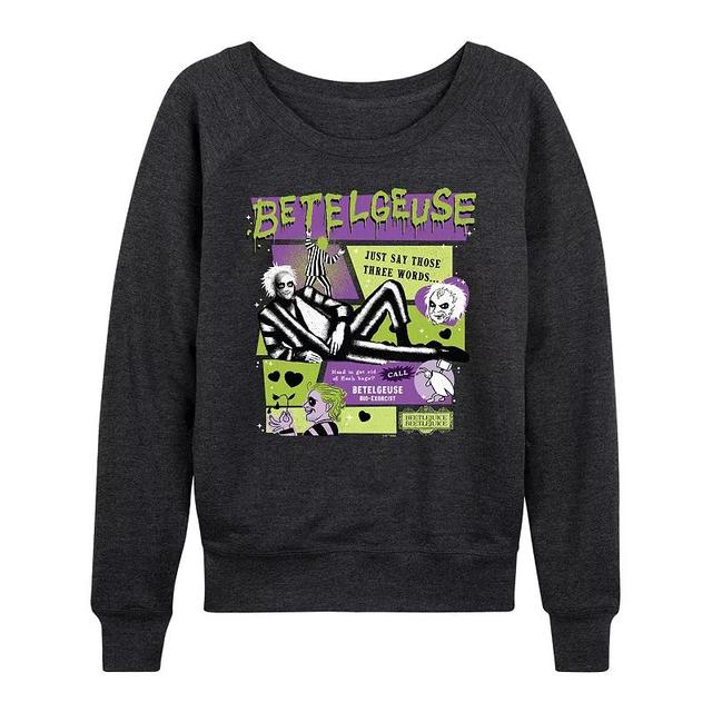 Womens Beetlejuice 2 Betelgeuse Lightweight French Terry Sweatshirt Grey Blue Product Image