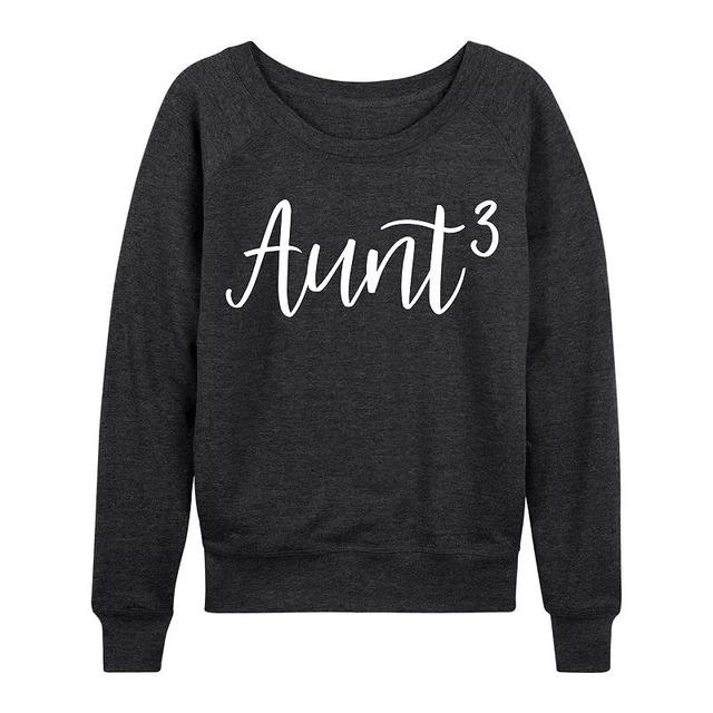 Womens Aunt Cubed Slouchy Graphic Sweatshirt, Girls Heather Grey Product Image