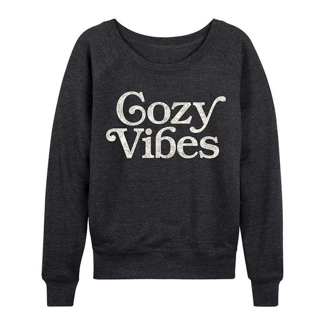 Plus Size Cozy Vibes Lightweight French Terry Sweatshirt, Womens Heather Grey Product Image