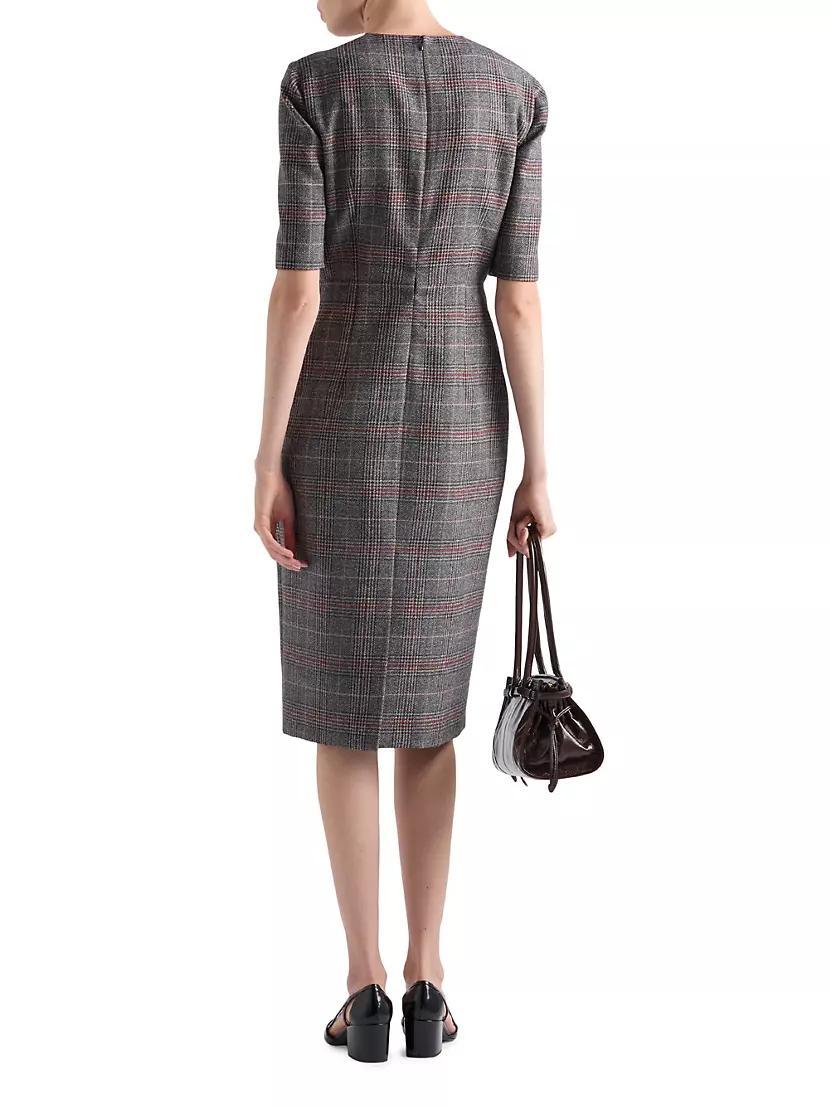 Prince-of-Wales Checked Midi-Dress Product Image