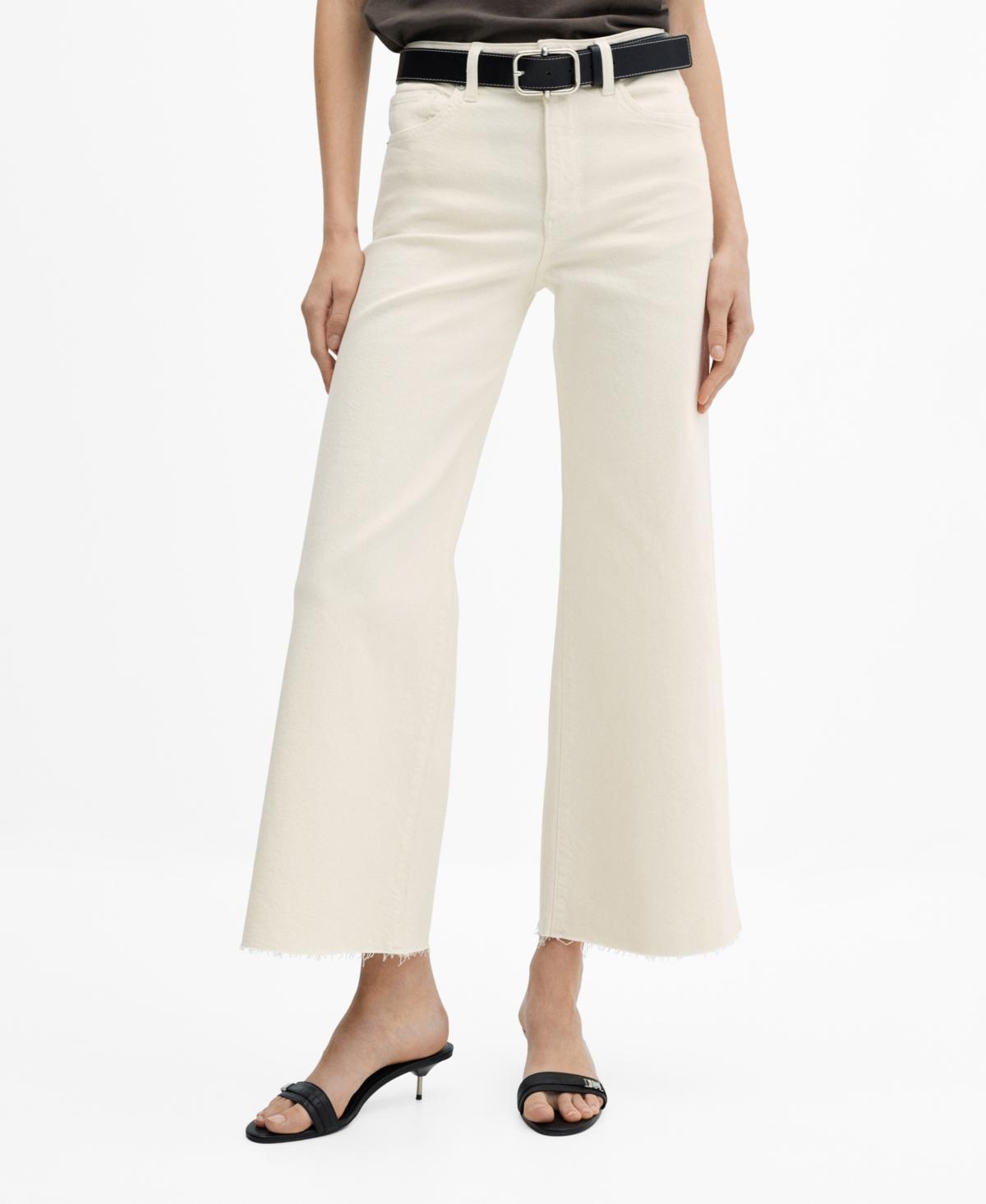 Mango Womens Mid Waist Culotte Jeans product image