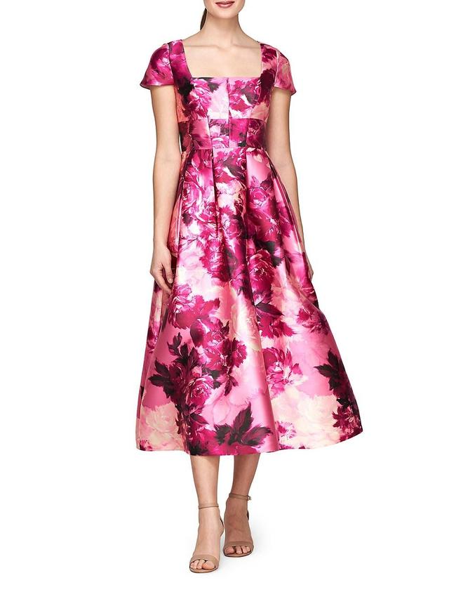 Womens Tierney Floral Tea-Length Dress Product Image