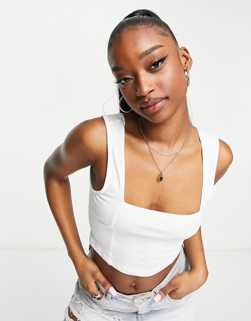 ASOS DESIGN crop cami with square neck and seam detail product image