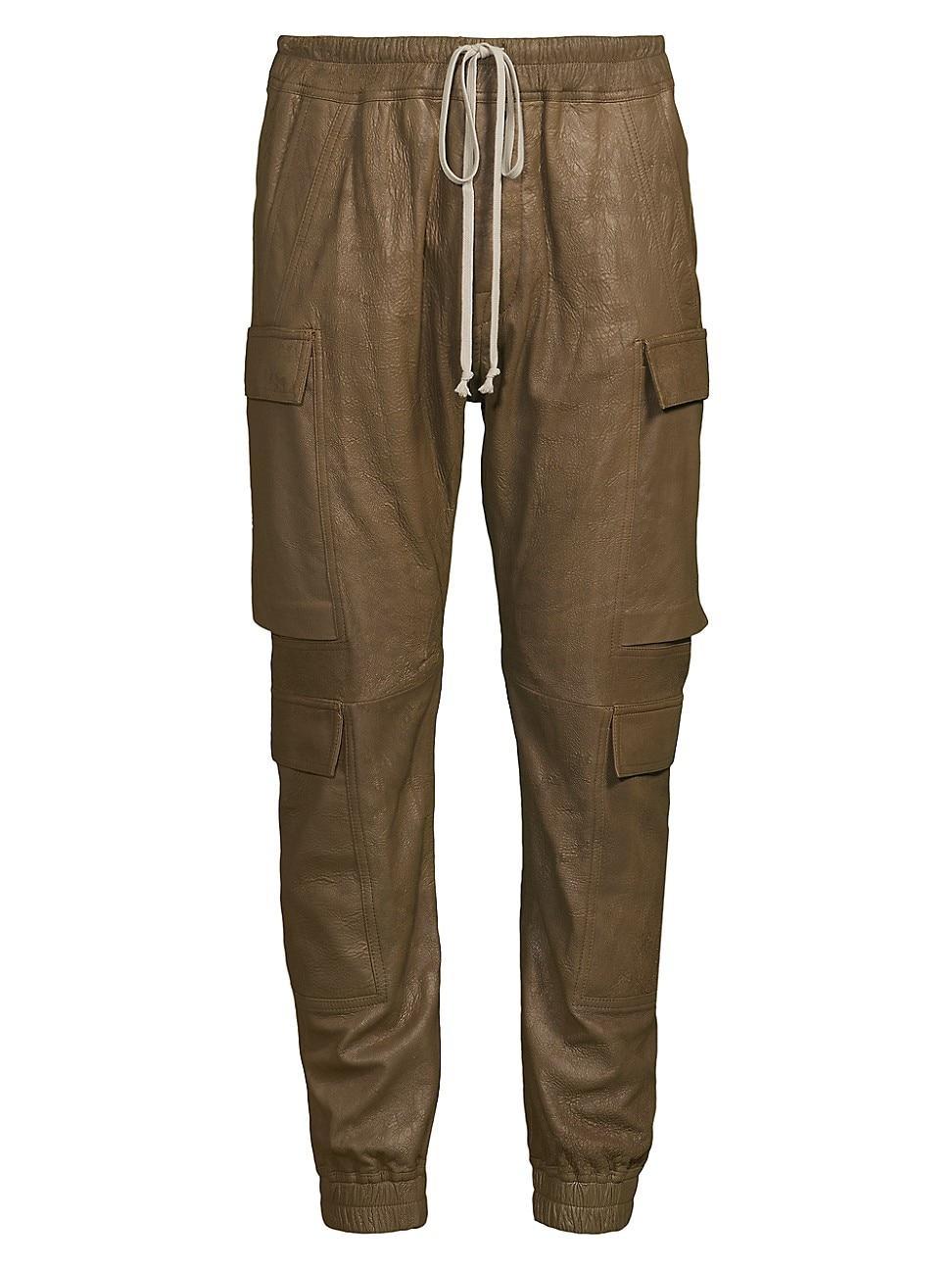 Mens Drawstring Leather Pants Product Image