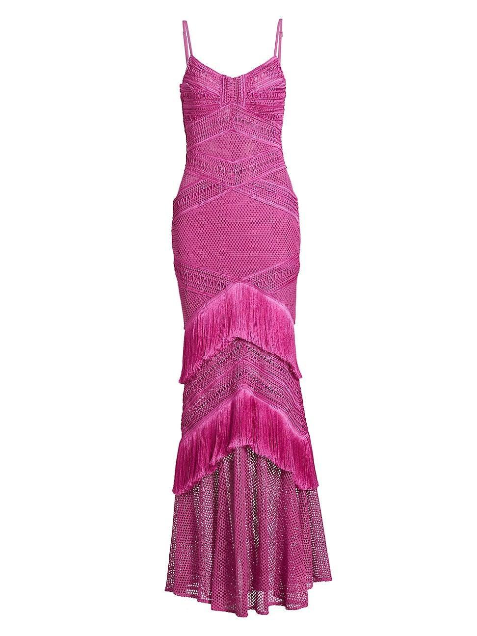 Womens Fringe Sleeveless Maxi Dress Product Image