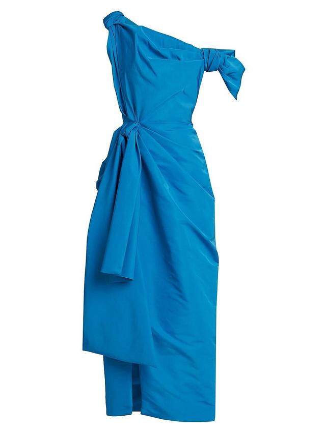 Womens Knotted Asymmetric Midi-Dress Product Image