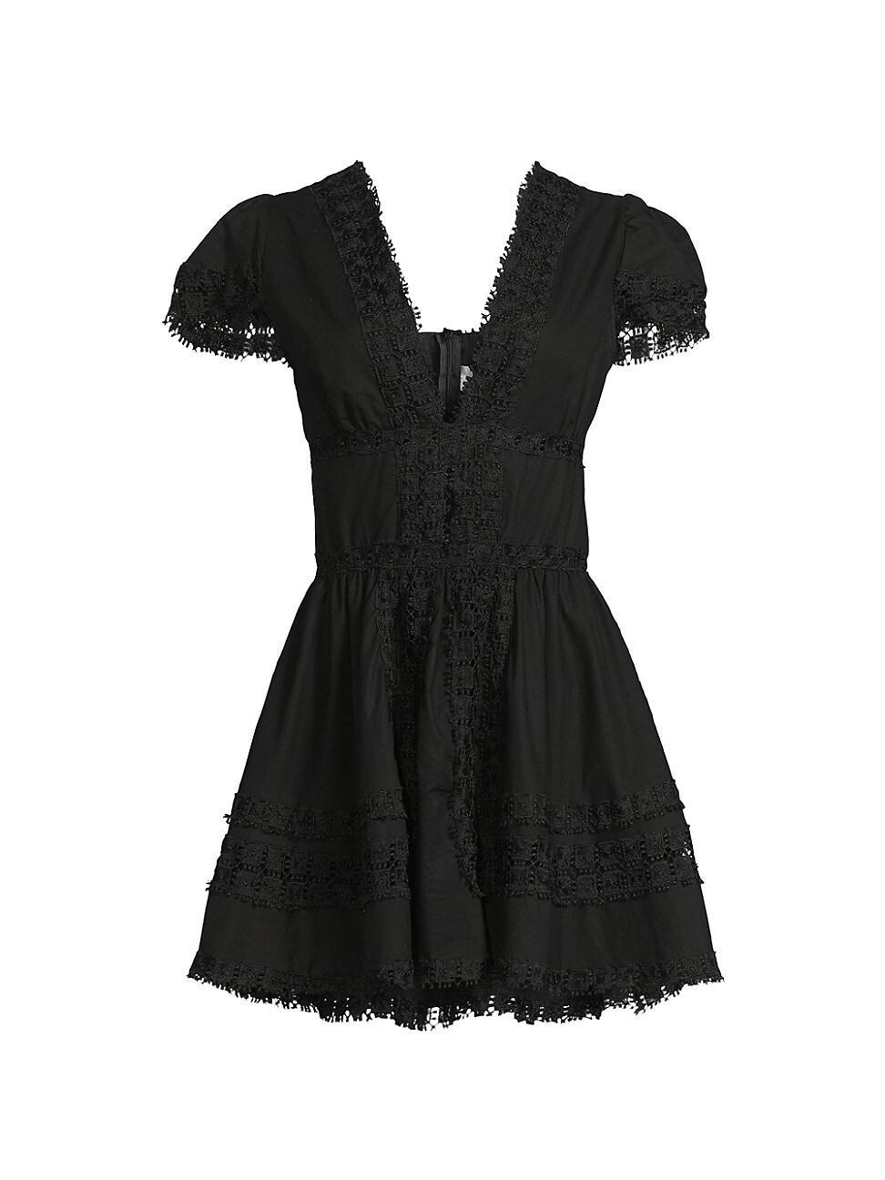 Womens Piper Lace-Trimmed Cotton Minidress Product Image