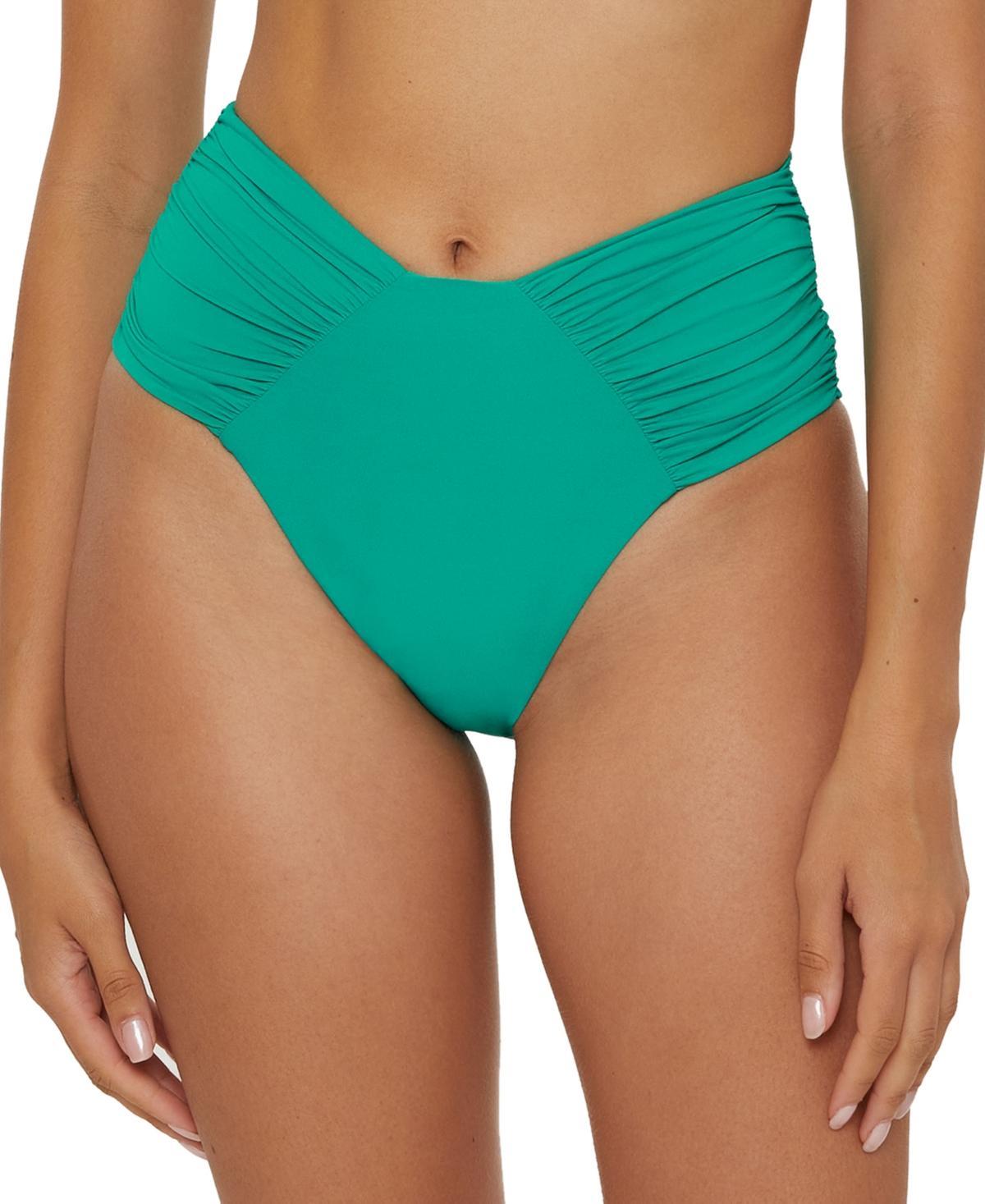 Becca Womens Ruched High-Waist Bikini Bottoms Product Image