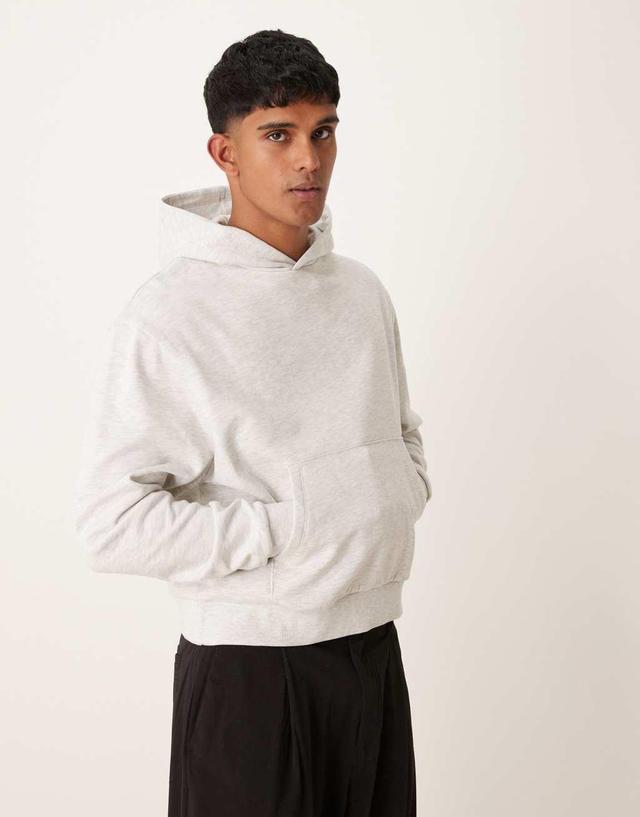 ASOS DESIGN essential boxy oversized hoodie in heather gray Product Image