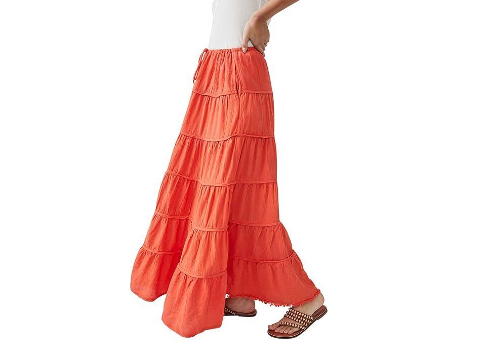 Free People free-est Simply Smitten Tiered Cotton Maxi Skirt Product Image