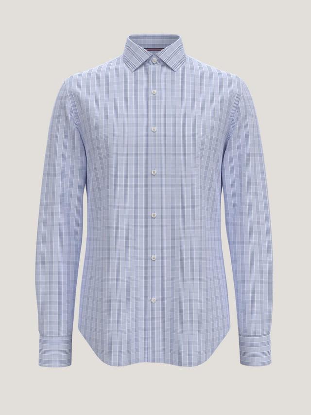 Tommy Hilfiger Men's Slim Fit THFlex Plaid Oxford Shirt - Blue - 15.5/32-33 Product Image