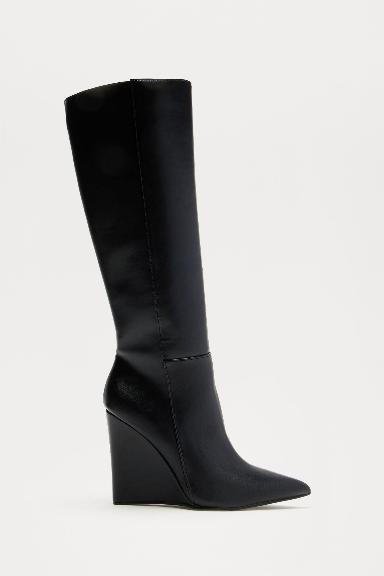 Adriana Knee High Boots - Black Product Image