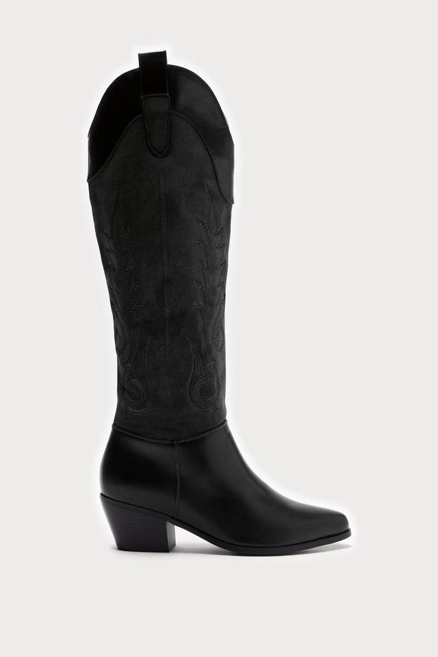 Blythe Cowboy Boots - Black Product Image