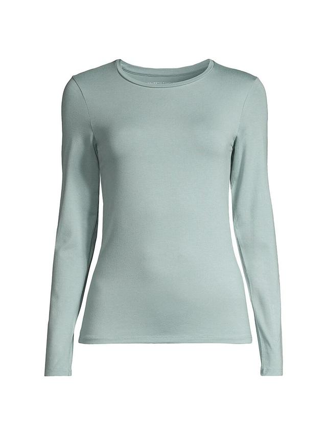 Womens Soft Touch Crewneck Long-Sleeve Top Product Image