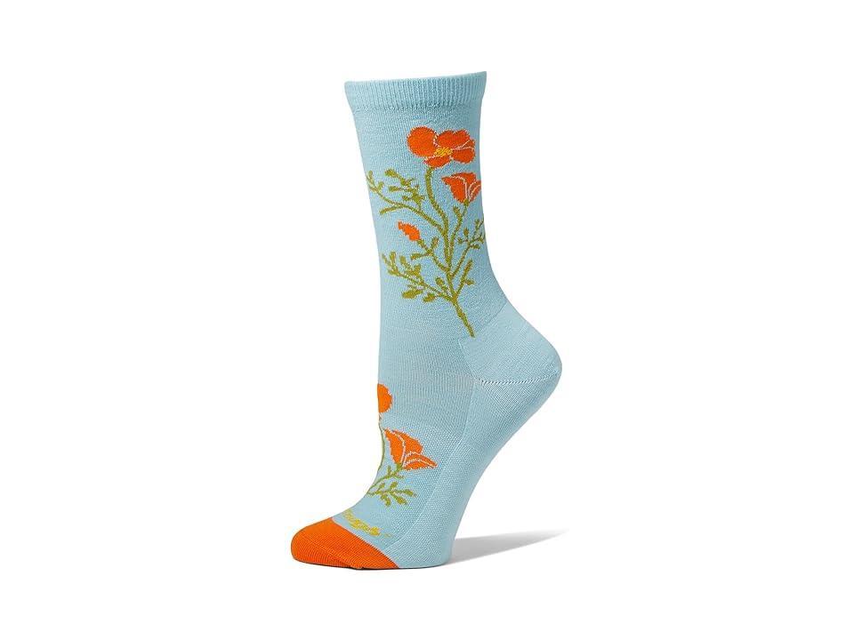 Darn Tough Vermont Blossom Crew Lightweight (Glacier) Women's Crew Cut Socks Shoes Product Image