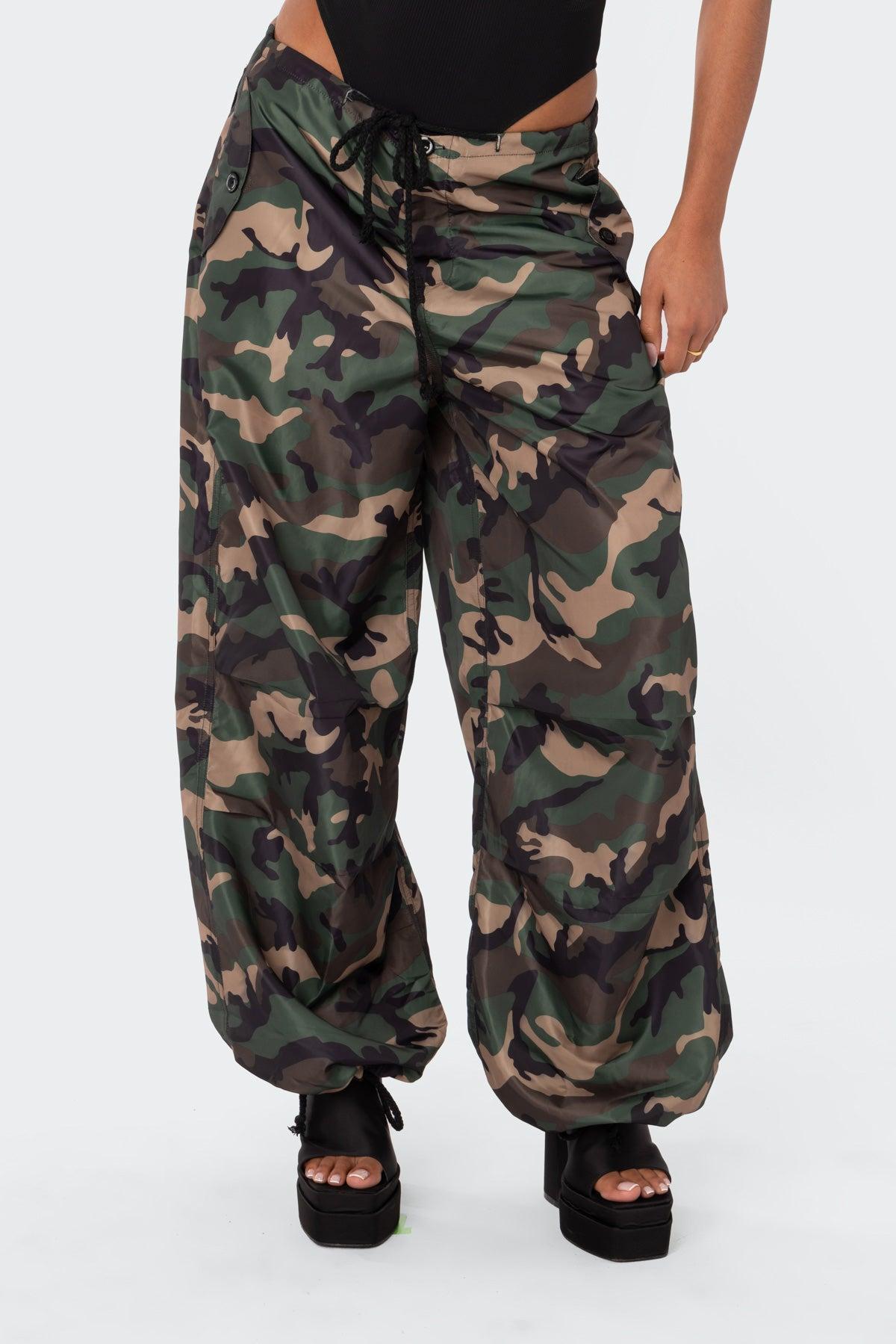 Camo Nylon Cargo Pants Product Image