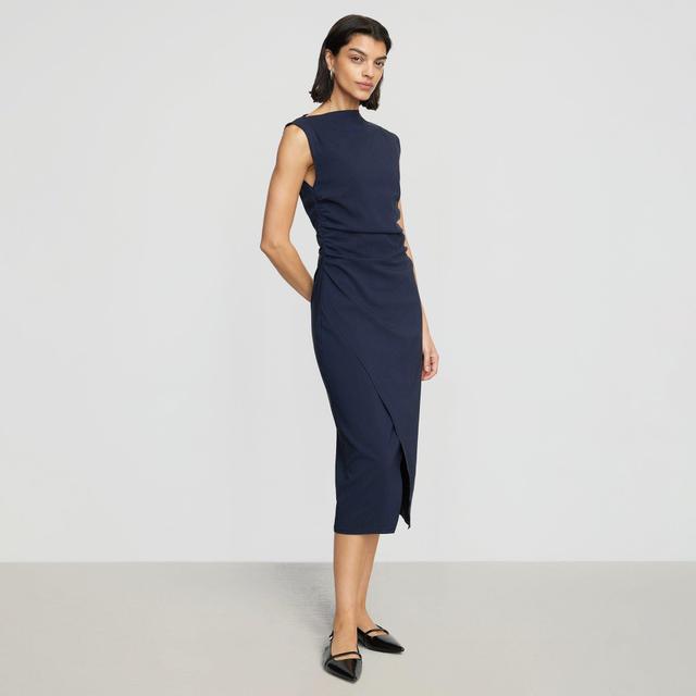 Manon Asymmetric-Neck Ruched Dress Product Image