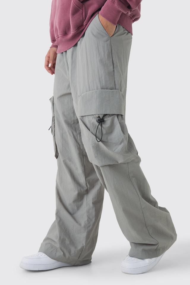 Elasticated Waist Parachute Water Resistant Cargo Trousers | boohooMAN USA Product Image