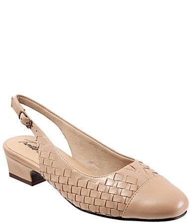 Trotters Dea Woven Leather Slingback Pumps Product Image