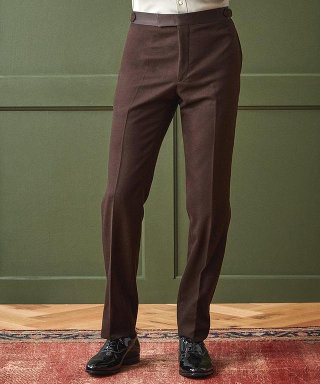 Italian Flannel Tuxedo Trouser in Chocolate Product Image