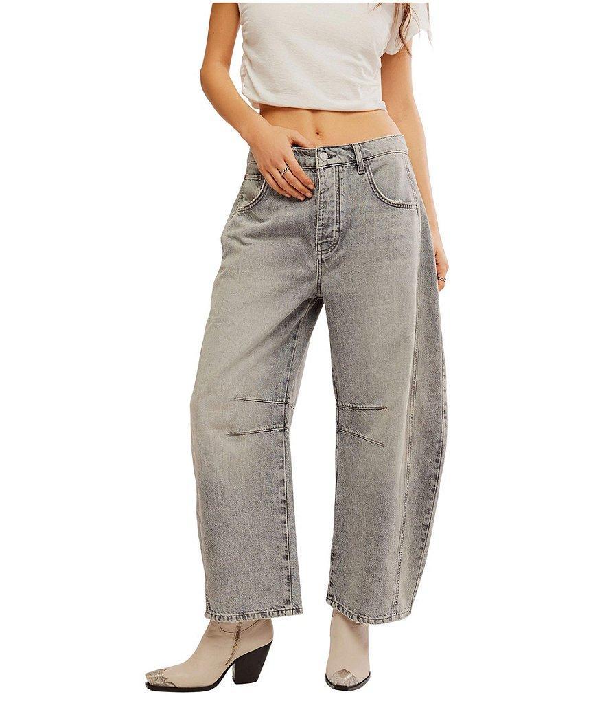 Free People We The Free Good Luck Mid-Rise Wide Leg Barrel Jeans Product Image