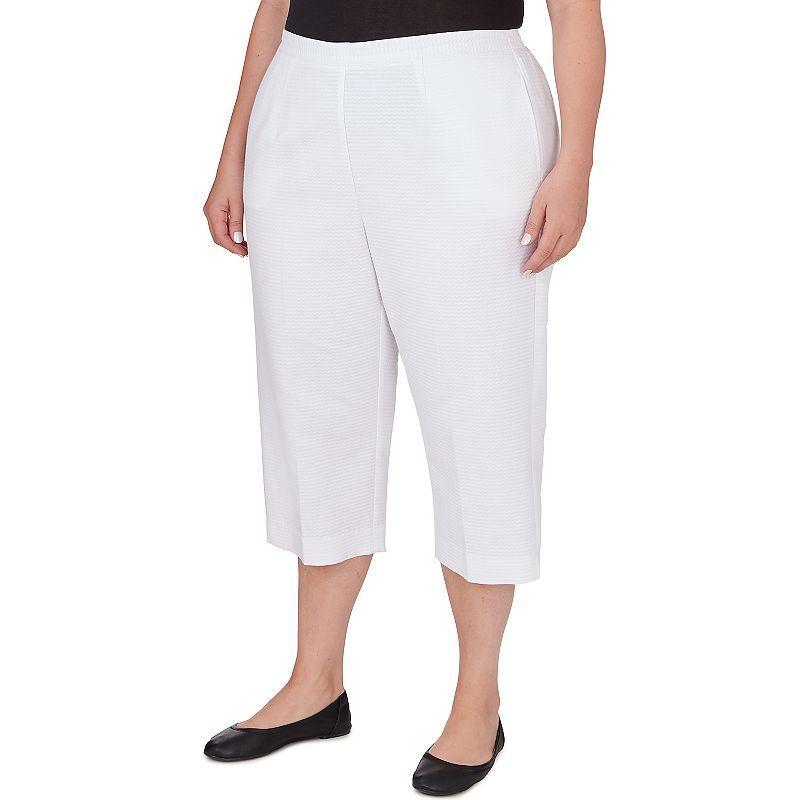 Plus Size Alfred Dunner Textured Zig Zag Capri Pants, Womens Product Image