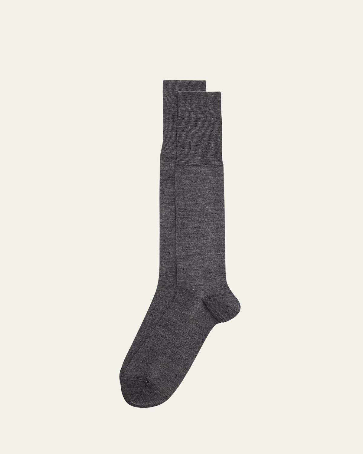 Falke Airport Knee High Socks (Anthracite Melange) Men's Crew Cut Socks Shoes Product Image