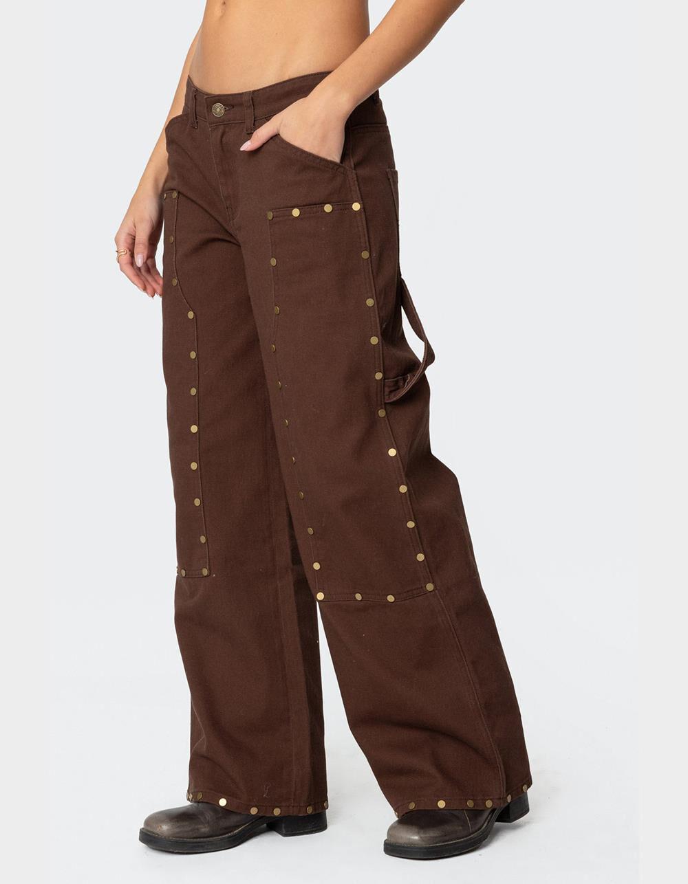 EDIKTED Studded Low Rise Carpenter Jeans Product Image