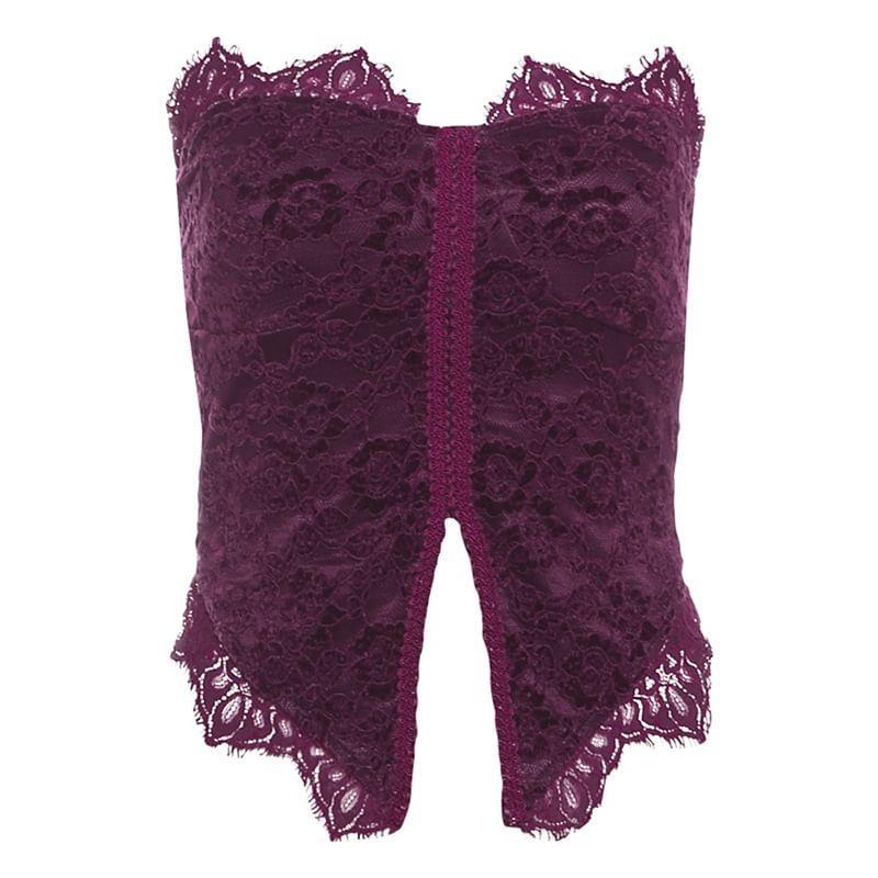 Plain Lace Corset Tube Top Product Image