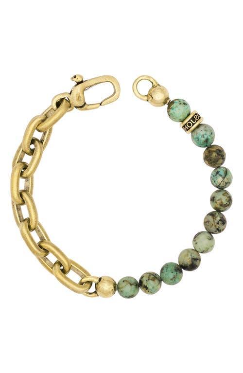 John Varvatos Mens Turquoise Bead & Chain Link Bracelet Product Image