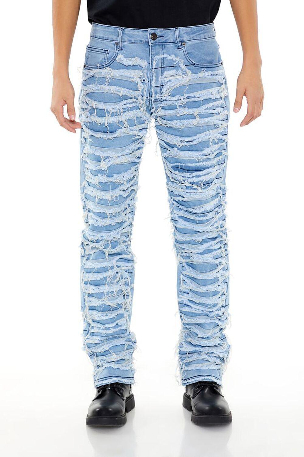 Destroyed Slim-Fit Mid-Rise Jeans | Forever 21 Product Image