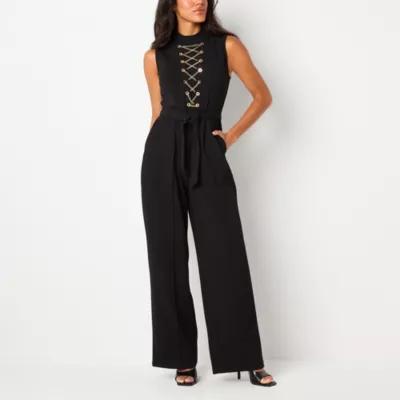 Bold Elements Chain Lace Up Jumpsuit Womens Sleeveless Jumpsuit Product Image