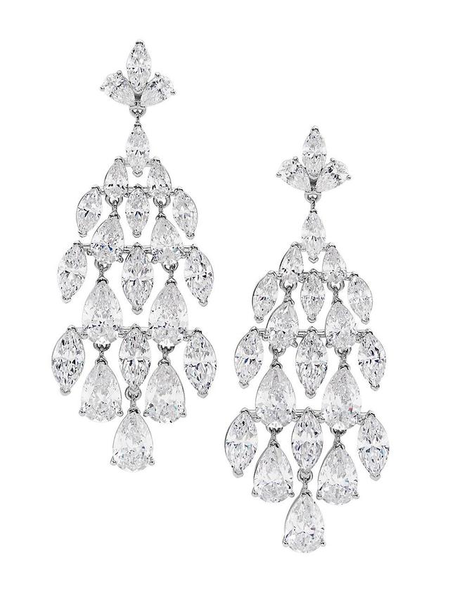 Womens Feliz Kite Sterling SIlver & Cubic Zirconia Chandelier Drop Earrings Product Image