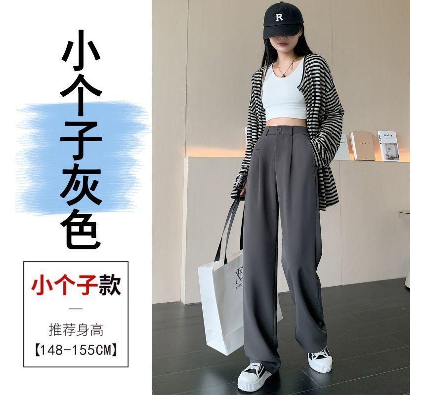 High Rise Plain Wide Leg Dress Pants (Various Designs) Product Image