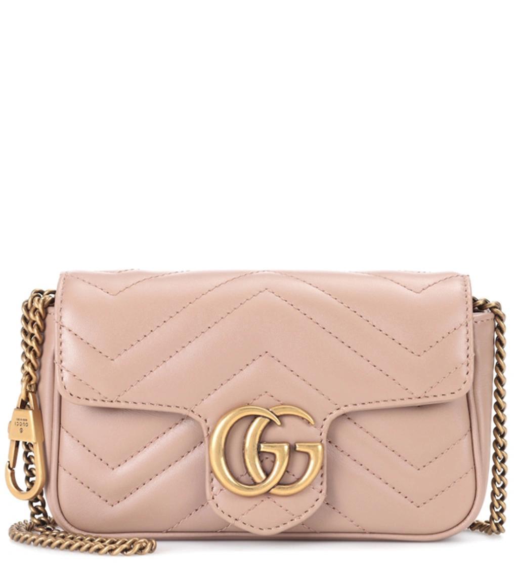 GUCCI Gg Marmont Super Mini Shoulder Bag In Beige Product Image