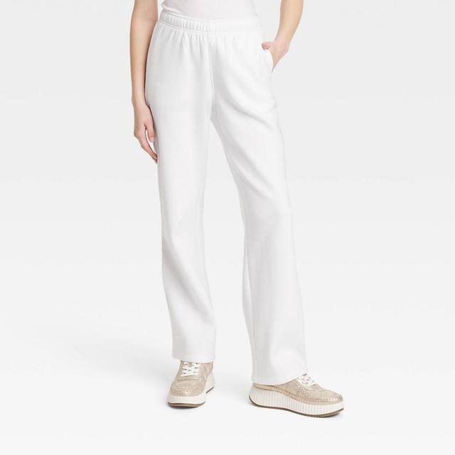 Womens Mid-Rise Straight Leg Sweatpants - Universal Thread White XL Product Image