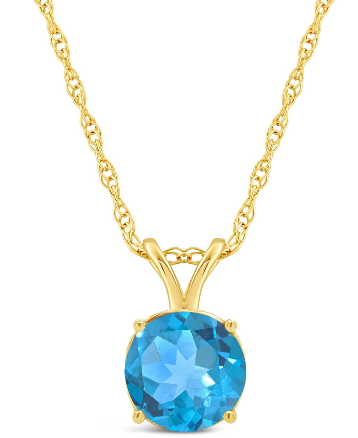 Peridot (1-3/8 ct. t.w.) Pendant Necklace in 14K Yellow Gold. (Also Available Citrine, Blue Topaz, White Topaz and Amethyst) - Garnet Product Image