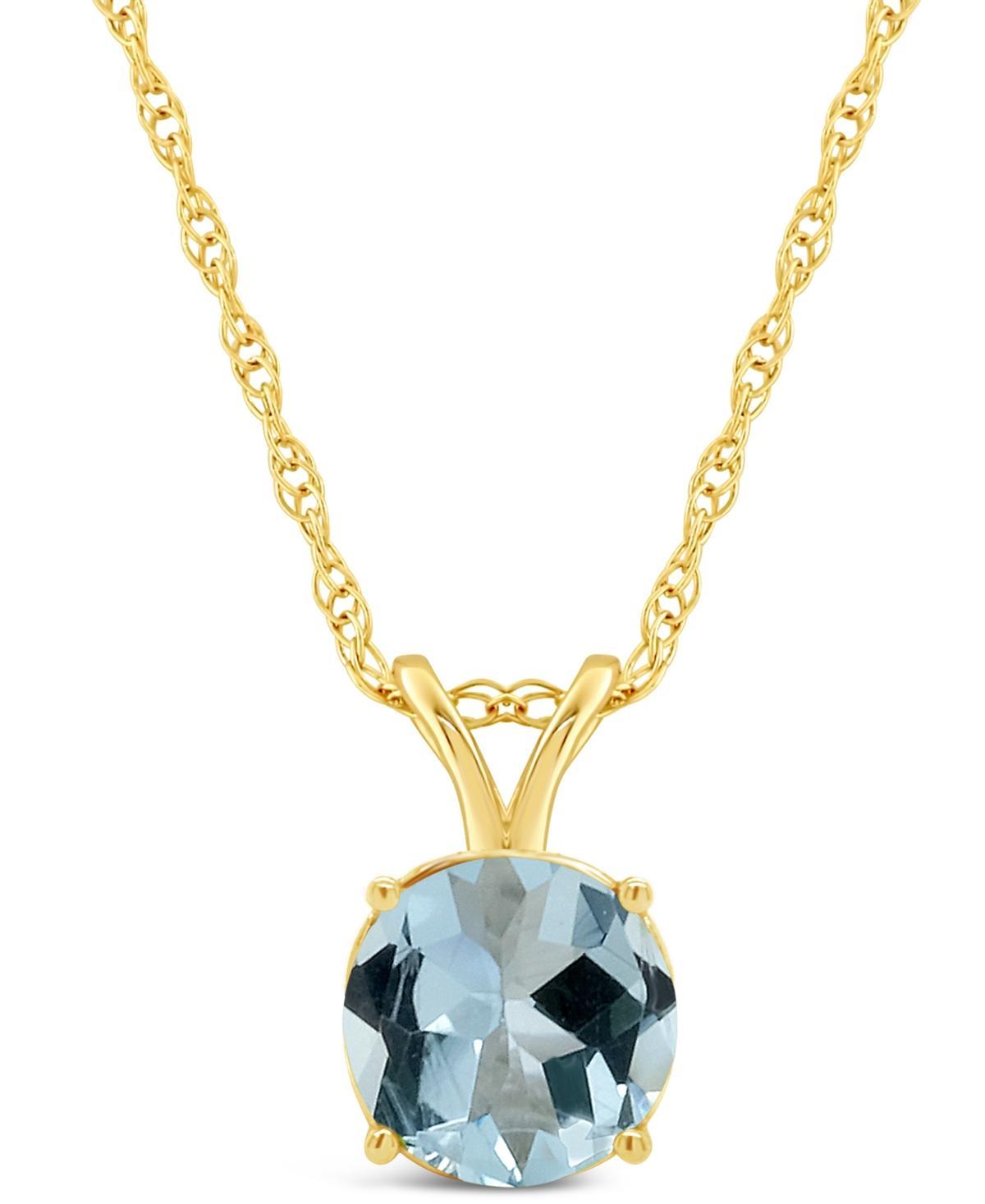 Celebration Gems 14k Gold Aquamarine Pendant, Womens Blue Product Image