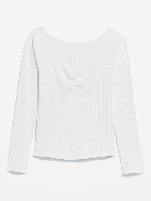 Cinched Rib-Knit Top Product Image