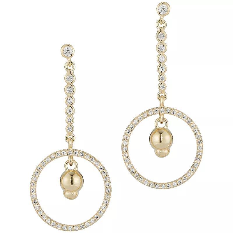 Sunkissed Sterling Cubic Zirconia Circle Drop Earring, Womens, Gold Tone Product Image