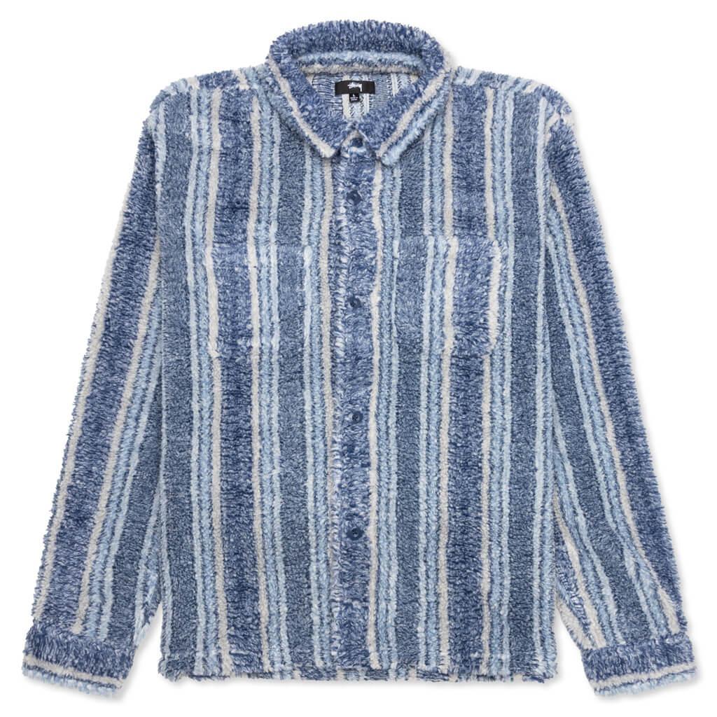 Stripe Sherpa Shirt - Indigo Male Product Image