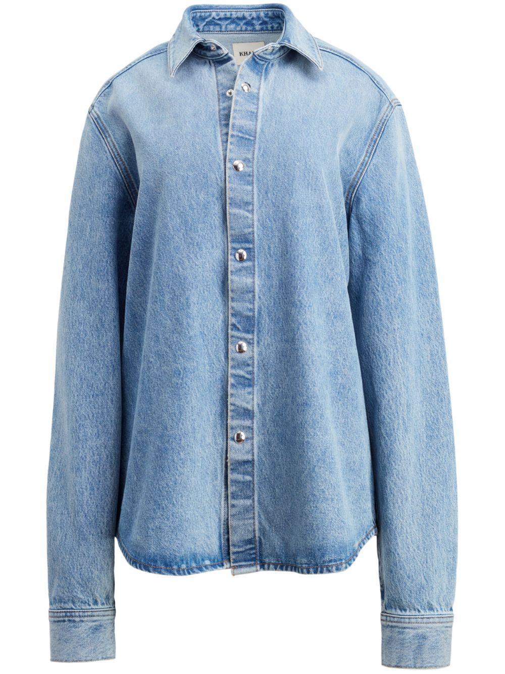 KHAITE Argo Snap-front Denim Top In Bryce Product Image