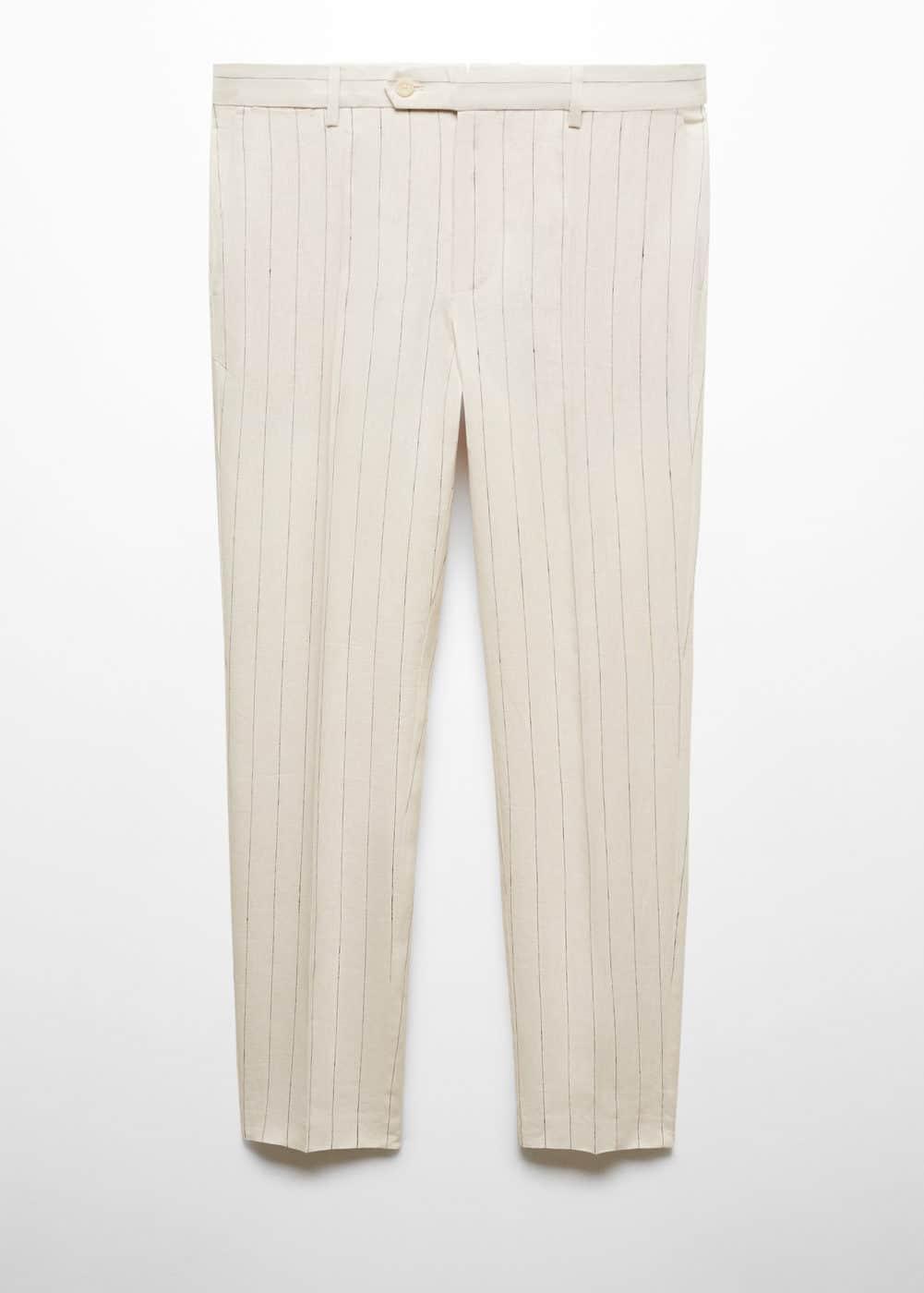 MANGO MAN - Slim fit pinstriped trousers off whiteMen Product Image