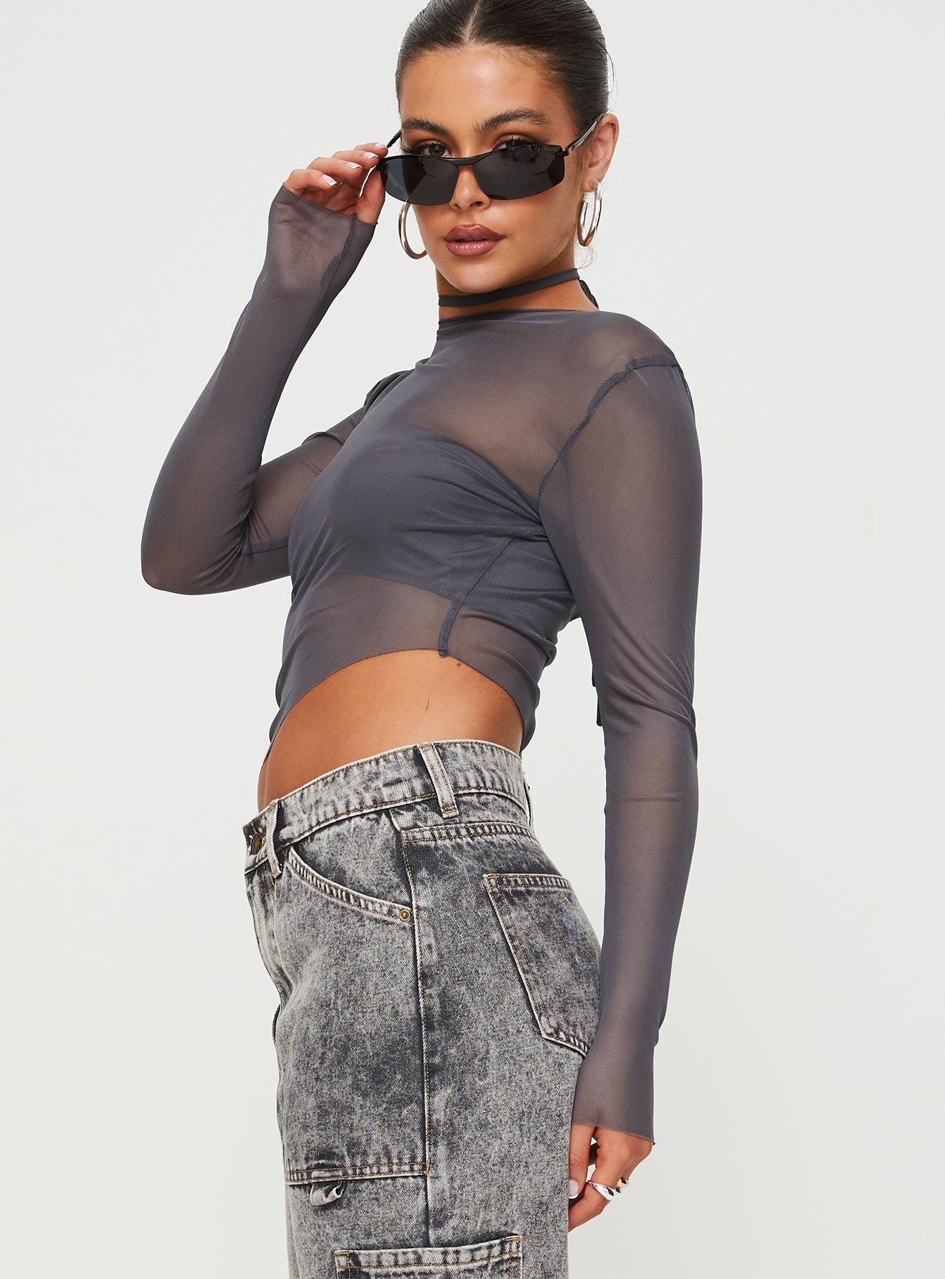 Marier Long Sleeve Top Slate Product Image