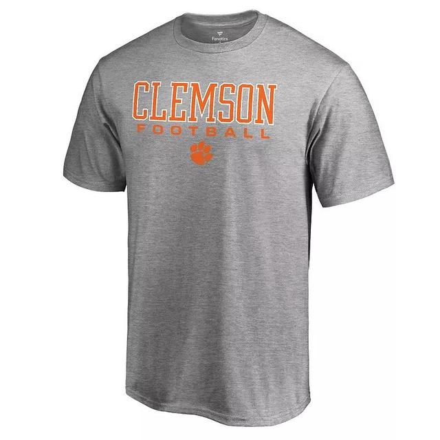 Mens Heathered Gray Clemson Tigers True Sport Football T-Shirt Product Image