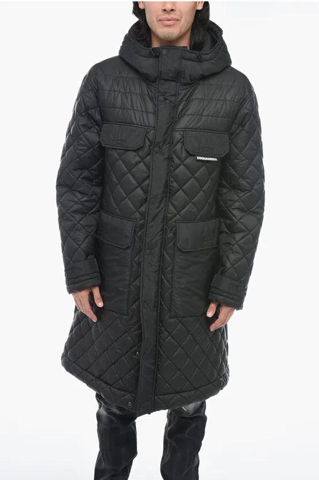 DSQUARED2 Quilted Multipocket Parka With Hood In Black Product Image